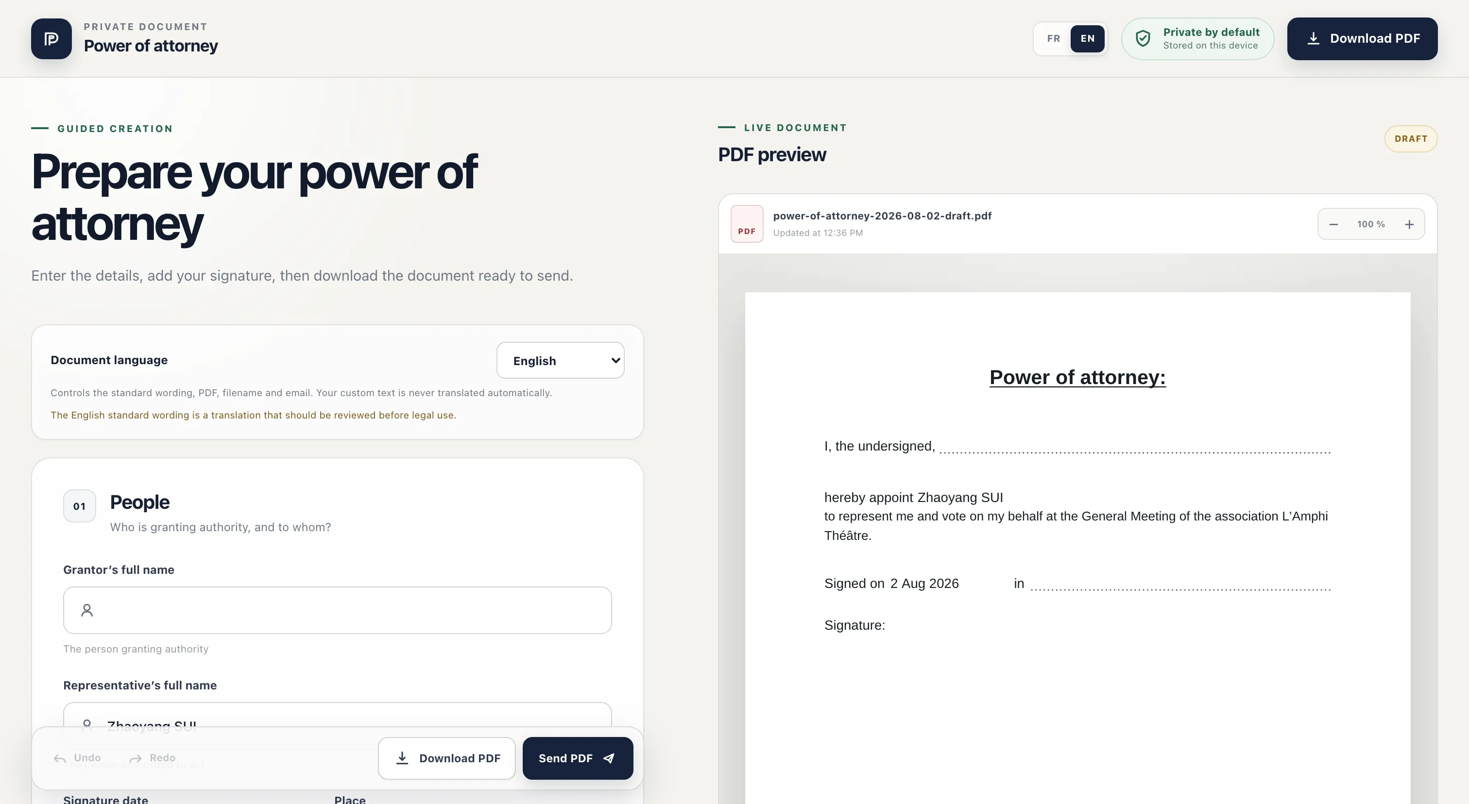 Procuration Studio — screenshot